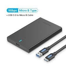 Vention 2.5" SATA Hard Drive Enclosure USB 3.0, Black, KPAB0