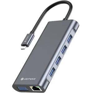 Lightwave LW-SIL-DOCK-11I1 - 11 in 1 Docking Station - Silver Series