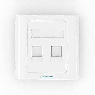 Vention 2-Port Keystone RJ45 Double Faceplate, IFBW0