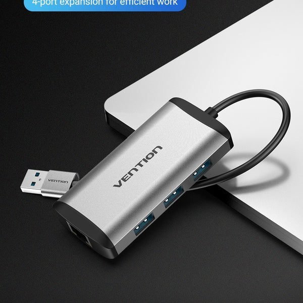 Vention USB 3.0 to 3x USB 3.0 + Gigabit Ethernet Docking Station, CKBHB