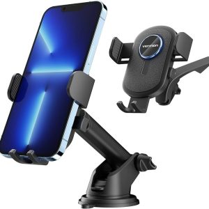 Vention One-Touch Clamping Car Phone Mount with Suction Cup Black, KCVB0