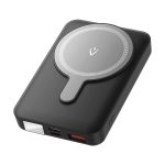 Vention 10000mAh Magnetic Wireless Power Bank 22.5W, USB-C + Lightning + USB-A + Wireless, Black LED Display, FHTB0