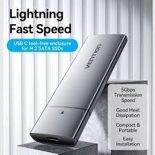 Vention M.2 NGFF SSD Enclosure USB 3.1 Gen 2, Gray Aluminum Alloy Type, KPFH0