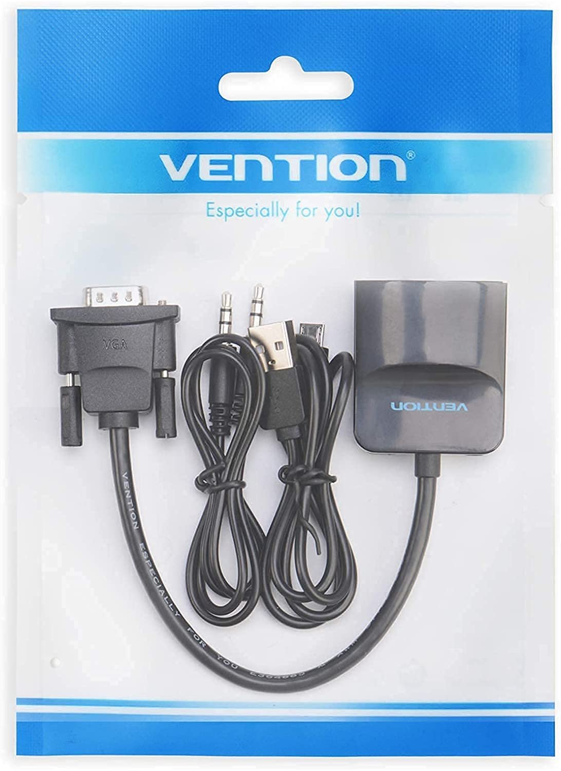 Vention VGA to HDMI Converter with Micro USB Audio Port, ACEB0