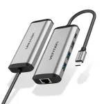 Vention USB-C to HDMI + USB 3.0x3 + PD 5-In-1 Docking Station 0.15M Gray, CNBHB