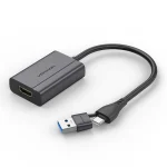 Vention USB-C + USB-A to HDMI Adapter 0.15M Gray Aluminum Alloy Type, ACYHB