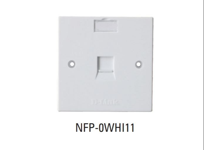 D-LINK NFP-0WHI11, Single Faceplate with Shutter & ID Plate (White),NFP-0WHI11