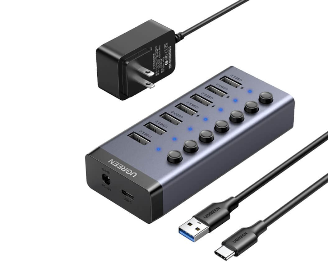 Ugreen USB 3.0 7-Port Hub-12V2A (DC: 5.5) Power Supply UK (UG- 90306)