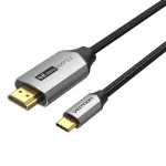 Vention Cotton Braided USB-C to HDMI Cable 1M Black Aluminum Alloy Type, CRBBF