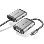 Vention HDMI to HDMI + VGA Converter 0.15M Gray Metal Type, AFVHB