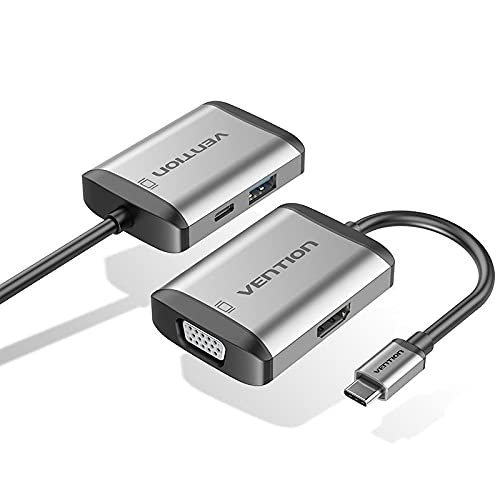 Vention HDMI to HDMI + VGA Converter 0.15M Gray Metal Type, AFVHB