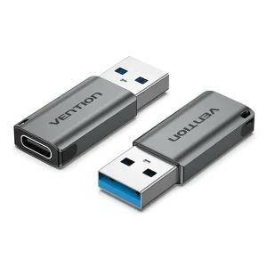 Vention USB 3.0 Male to USB-C Female Adapter Gray Aluminum Alloy Type, CDPHO