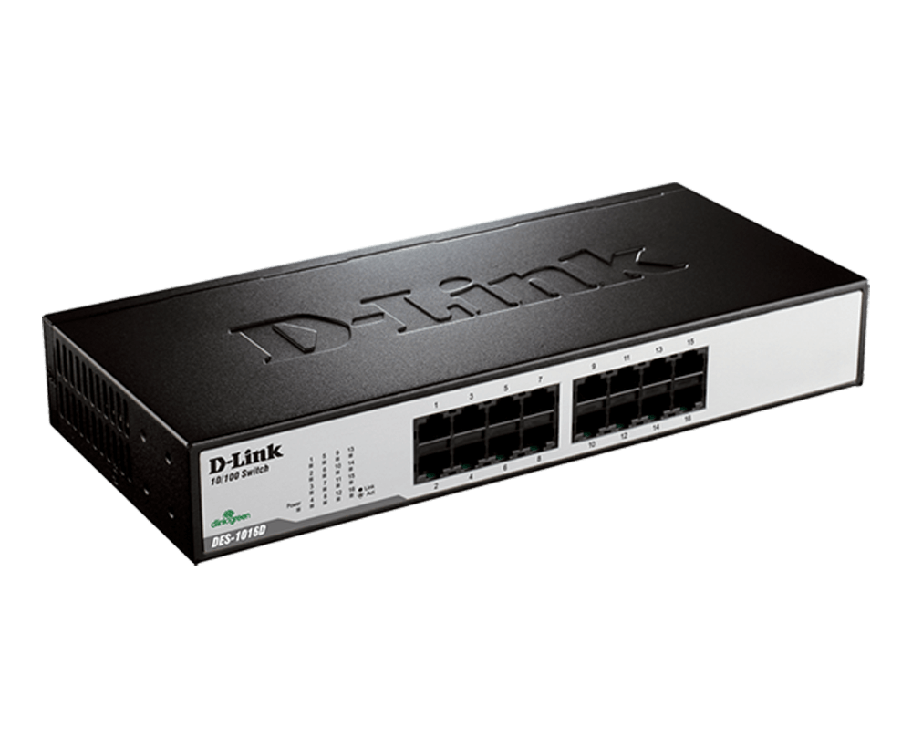 D-LINK DES-1016D, 16-Port 10/100M Fast Ethernet Unmanaged Desktop Switch,DES-1016D