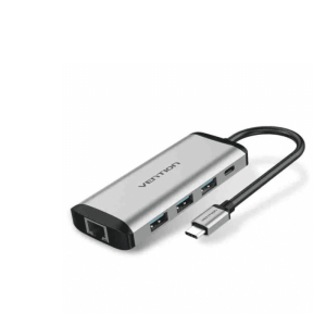 Vention USB-C to USB 3.0 + Gigabit Ethernet + PD 5-In-1 Docking Station Gray, TGDHB