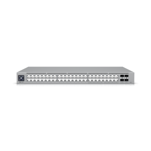 Ubiquiti USW-Pro-Max-48-PoE UniFi 48 port multi-gigabit PoE++ switch, with layer3 features and etherlighting , (16) 2.5 GbE ports including (8) PoE+ and (8) PoE++, (32) GbE ports including (24) PoE+ and (8) PoE++, (4) 10G SFP+ ports, 720W total PoE availability