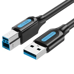 Vention USB 2.0 A Male to B Male Printer Cable with 2 Ferrite Cores 5M Black, VAS-A16-B500